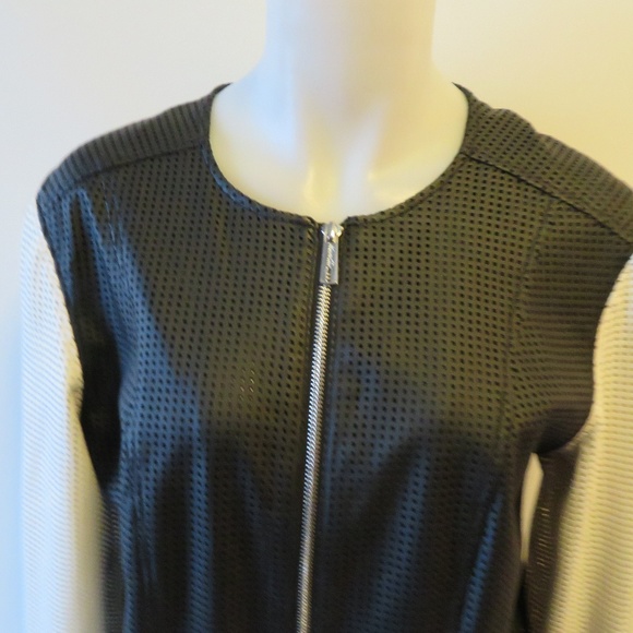 KENNETH COLE BLACK/WHITE PERFORATED JACKET M* - Picture 3 of 8